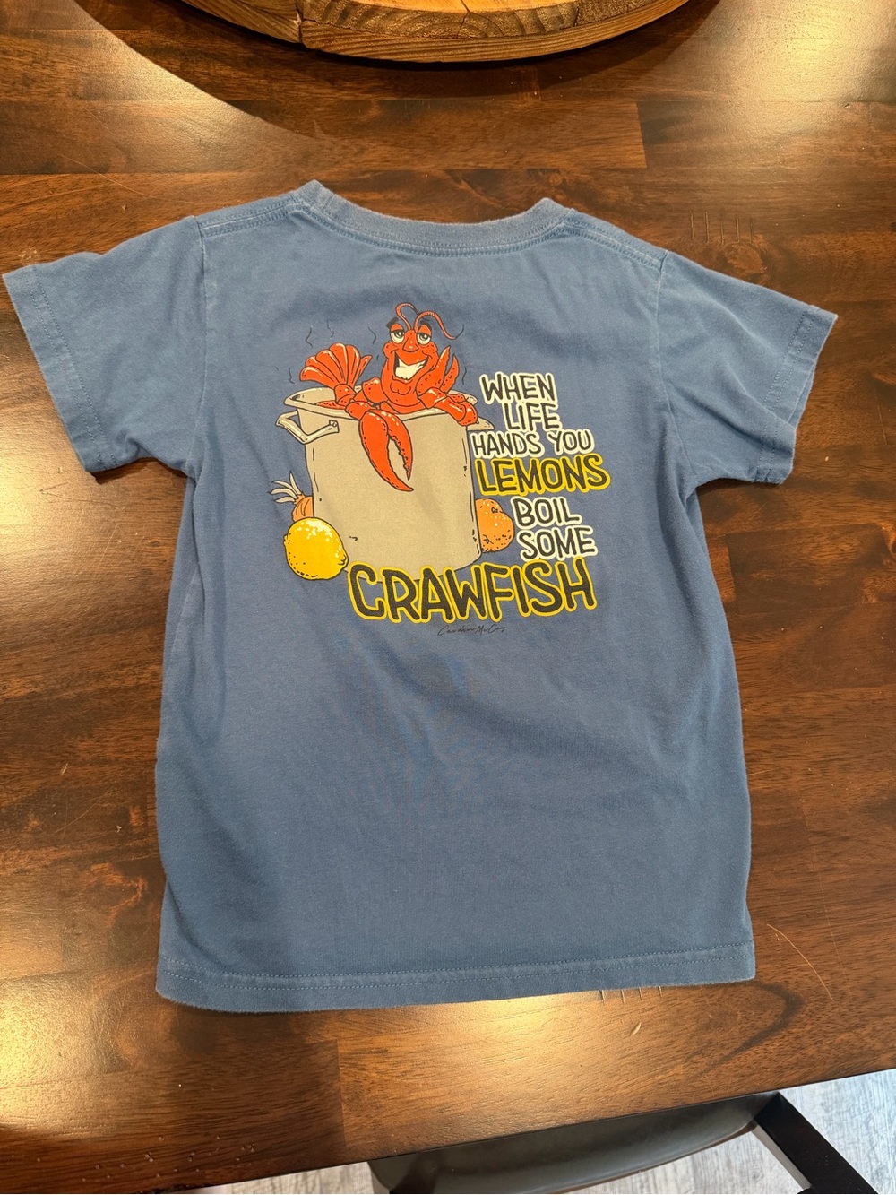 Cardin McCoy Kids Blue Crawfish Graphic Tee - When Life Hands You Lemons